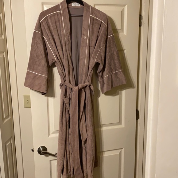 Vintage Christian Dior Monsieur tan plush velvet logo robe, one size - Picture 2 of 11